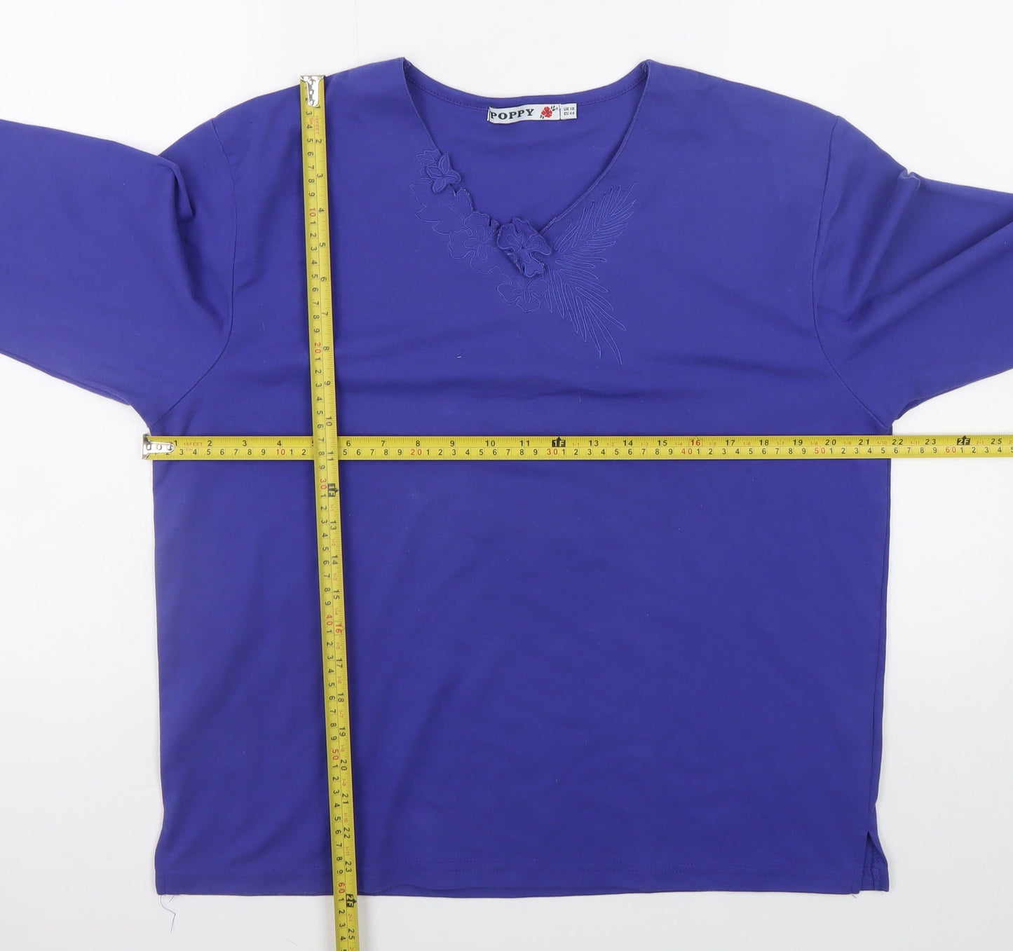 Womens UK Size 18 Poppy Purple Basic T-Shirt