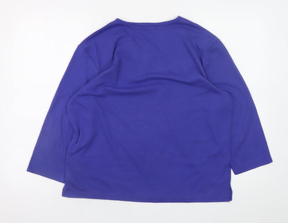 Womens UK Size 18 Poppy Purple Basic T-Shirt