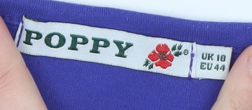 Womens UK Size 18 Poppy Purple Basic T-Shirt