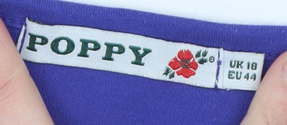 Womens UK Size 18 Poppy Purple Basic T-Shirt
