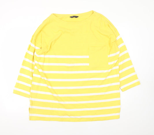 Womens UK Size 14 Marks and Spencer Yellow Basic T-Shirt