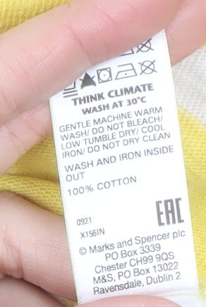 Womens UK Size 14 Marks and Spencer Yellow Basic T-Shirt