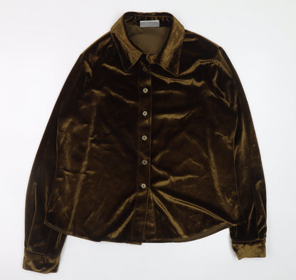 Womens UK Size 16 Casali Brown Classic Button-Up