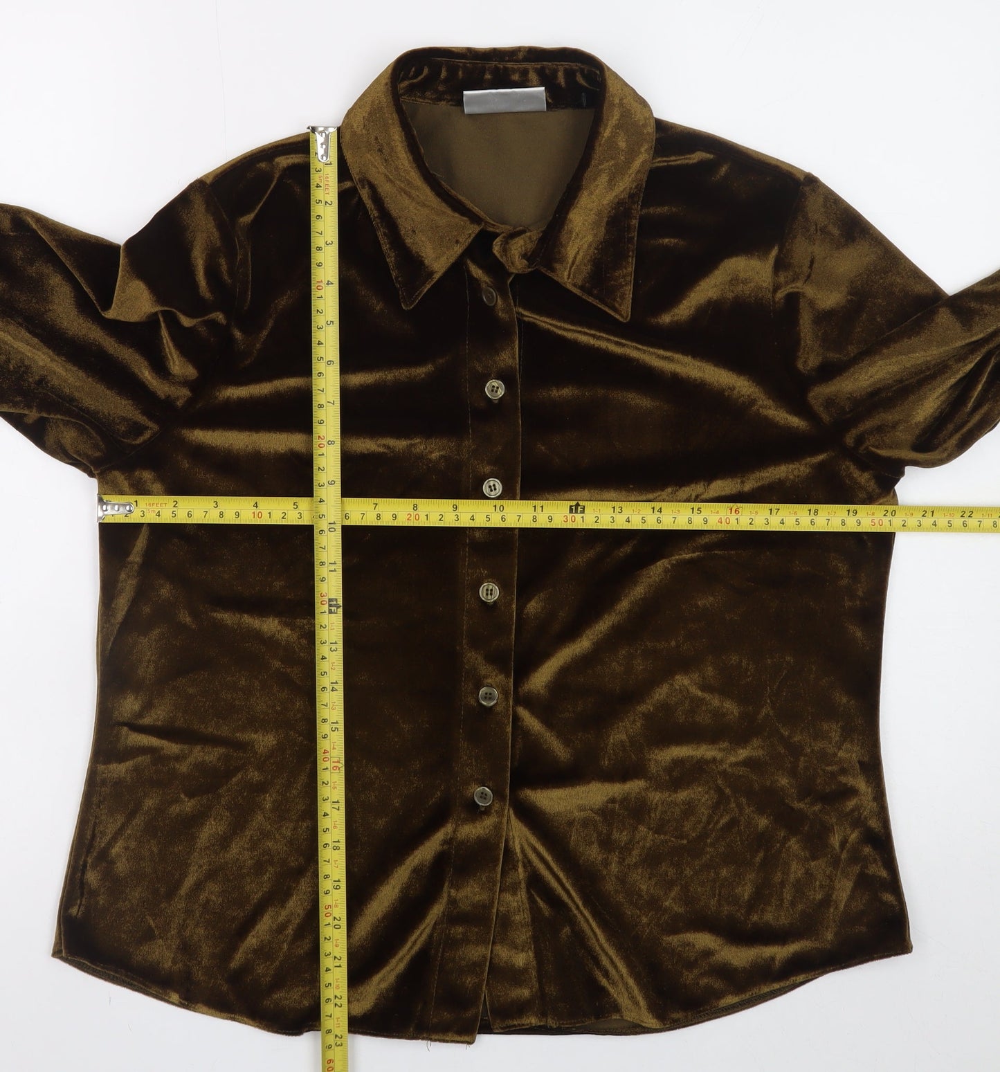 Womens UK Size 16 Casali Brown Classic Button-Up