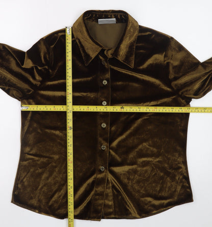 Womens UK Size 16 Casali Brown Classic Button-Up