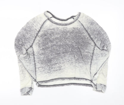 Womens UK Size S Silence + Noise Grey Cropped T-Shirt