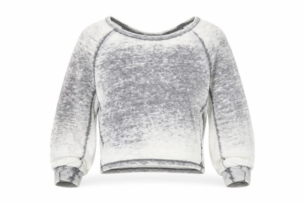 Womens UK Size S Silence + Noise Grey Cropped T-Shirt