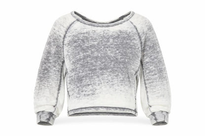 Womens UK Size S Silence + Noise Grey Cropped T-Shirt