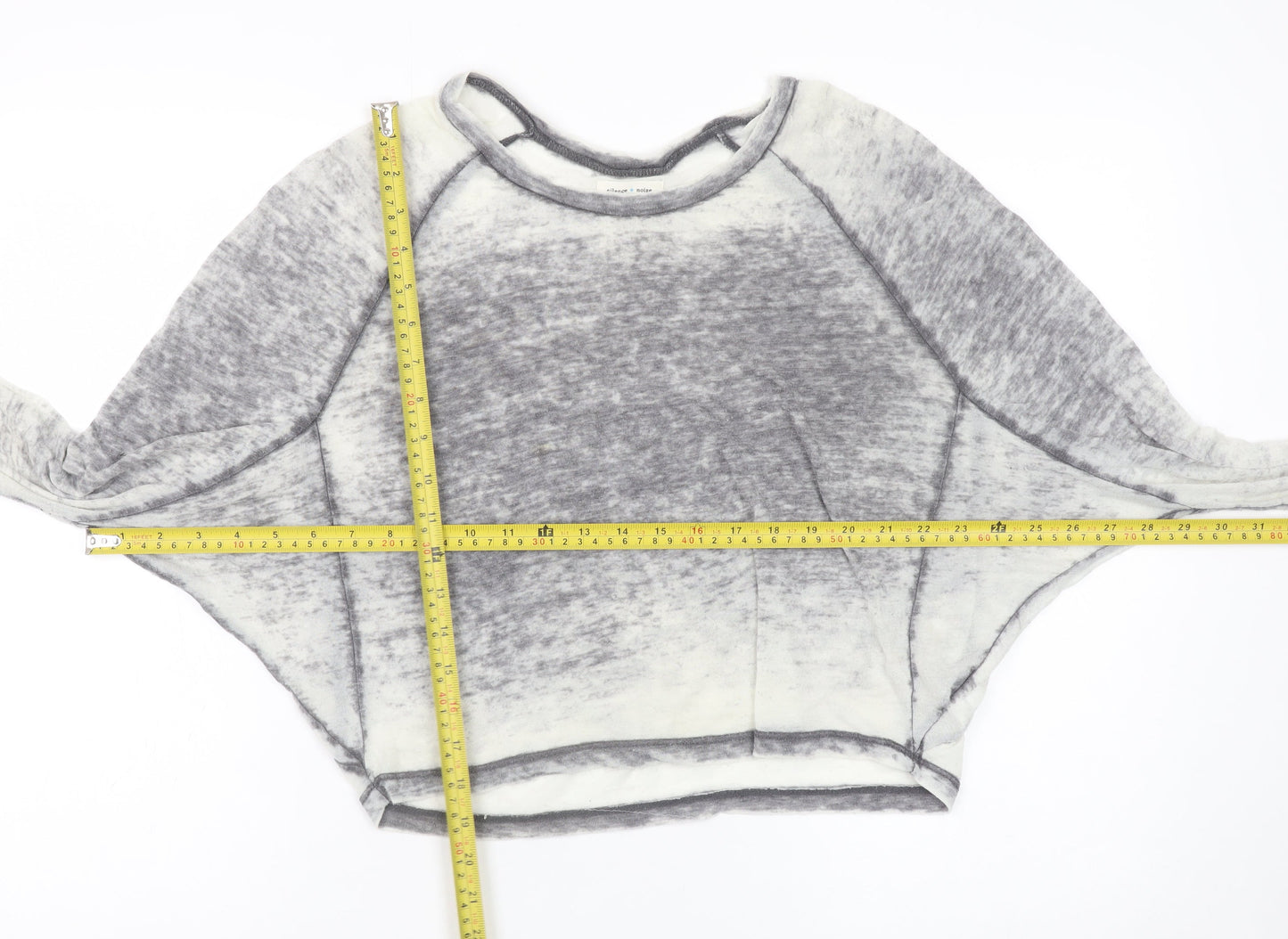 Womens UK Size S Silence + Noise Grey Cropped T-Shirt