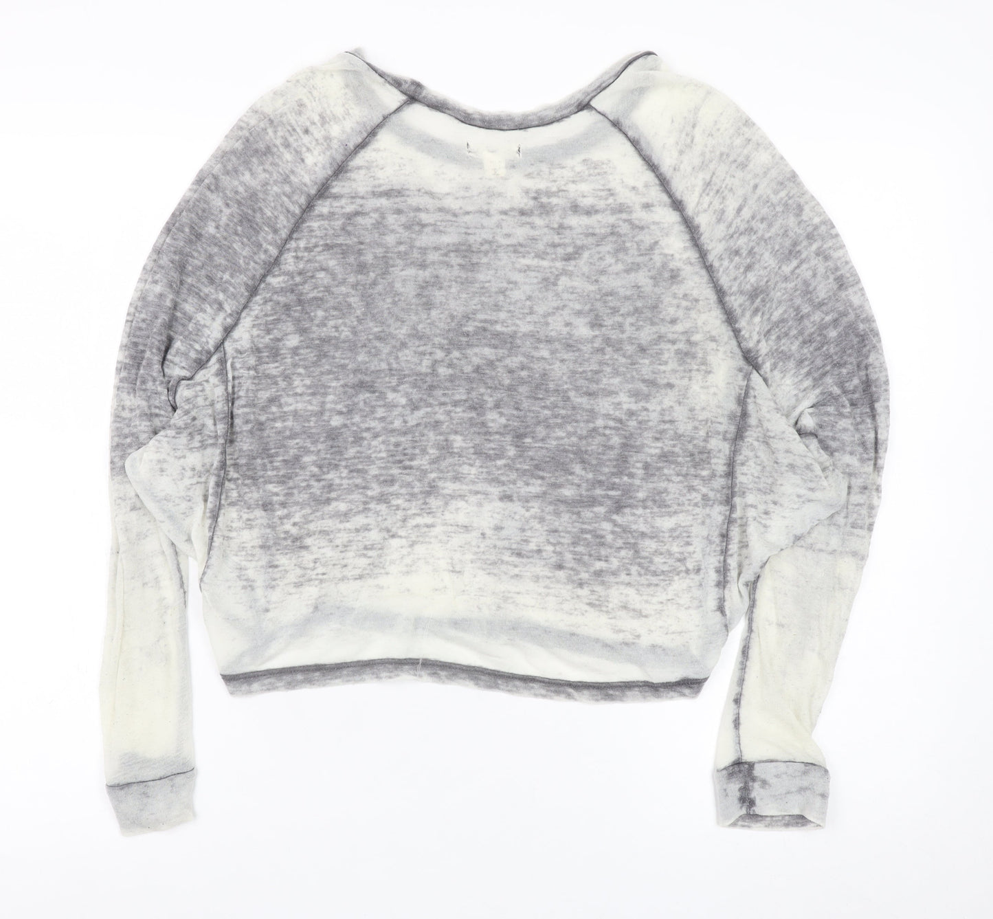Womens UK Size S Silence + Noise Grey Cropped T-Shirt