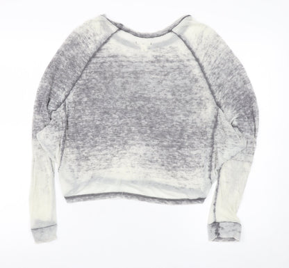 Womens UK Size S Silence + Noise Grey Cropped T-Shirt