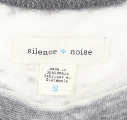Womens UK Size S Silence + Noise Grey Cropped T-Shirt