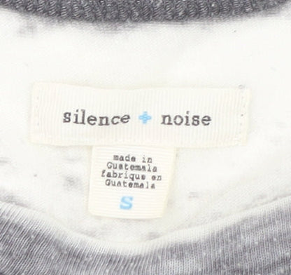 Womens UK Size S Silence + Noise Grey Cropped T-Shirt