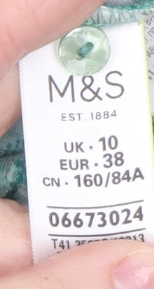 Womens UK Size 10 Marks and Spencer Green Basic Blouse