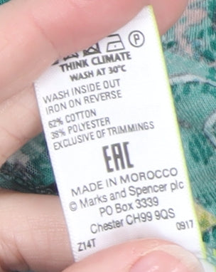 Womens UK Size 10 Marks and Spencer Green Basic Blouse
