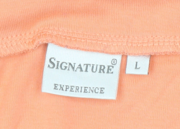 Womens UK Size L Signature Experience Orange Basic T-Shirt
