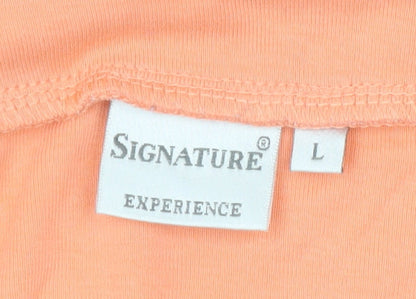Womens UK Size L Signature Experience Orange Basic T-Shirt