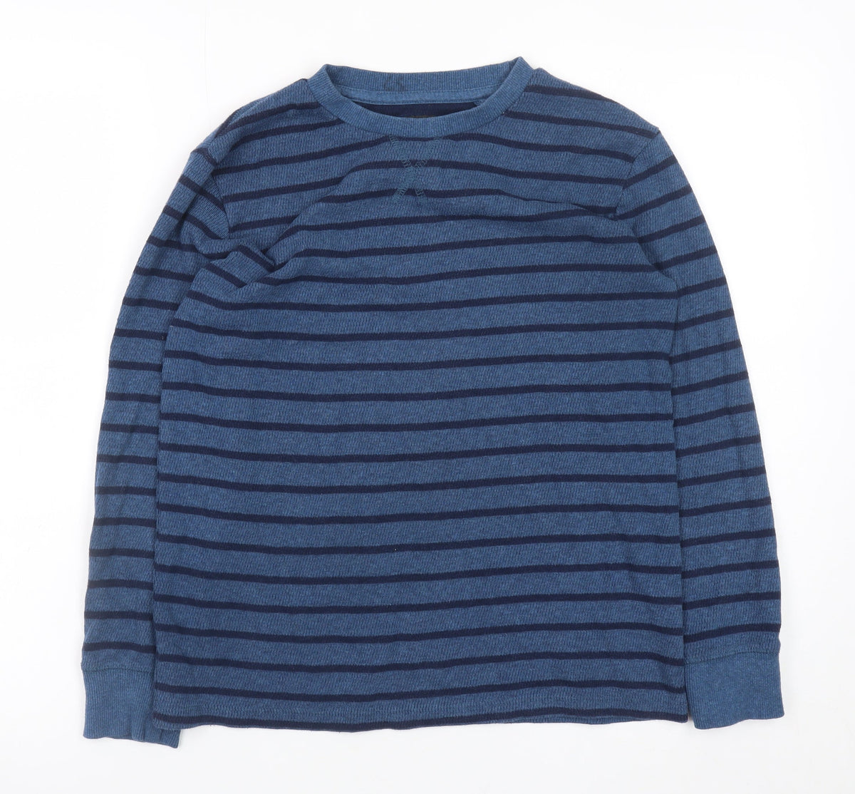 NEXT Teens Blue Striped Cotton Blend Long Sleeve Pullover Jumper XS