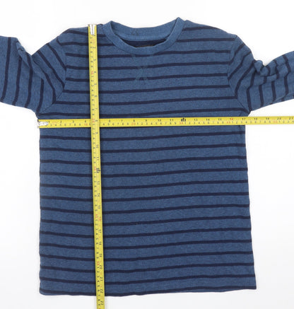 NEXT Teens Blue Striped Cotton Blend Long Sleeve Pullover Jumper XS