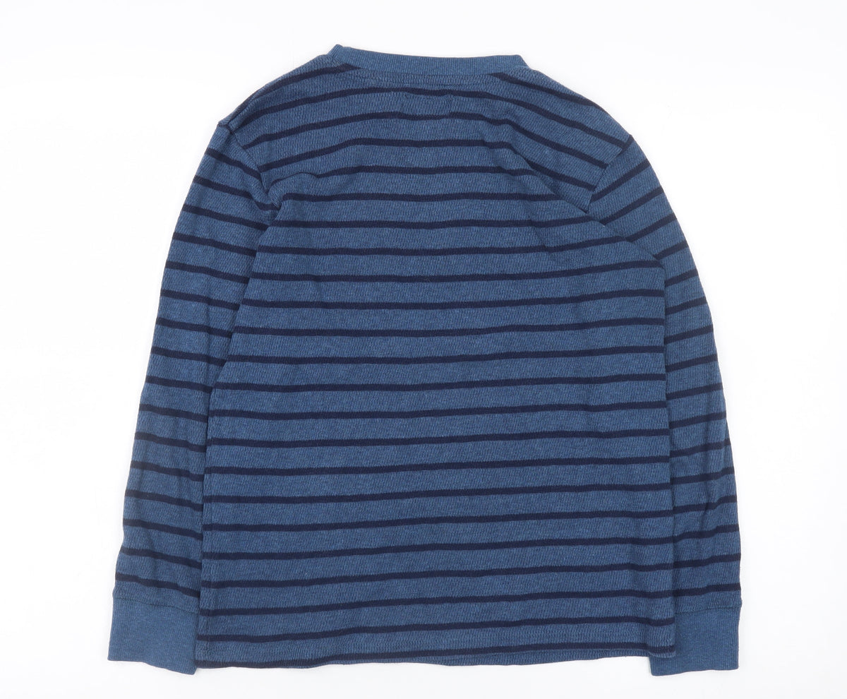 NEXT Teens Blue Striped Cotton Blend Long Sleeve Pullover Jumper XS