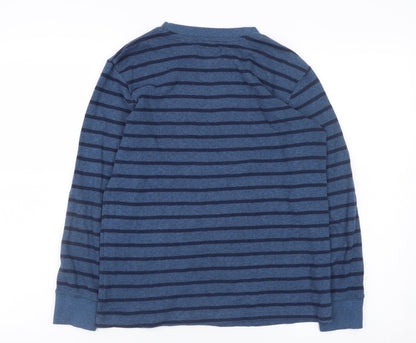 NEXT Teens Blue Striped Cotton Blend Long Sleeve Pullover Jumper XS