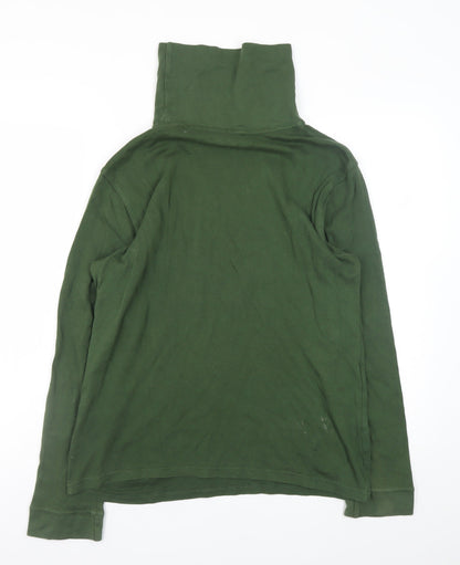 Mountain Warehouse Men's Green Roll Neck Long Sleeve T-Shirt Size L
