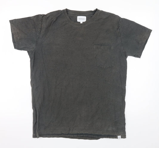 Norse Projects Men's Black Cotton Crew Neck Short Sleeve T-Shirt L