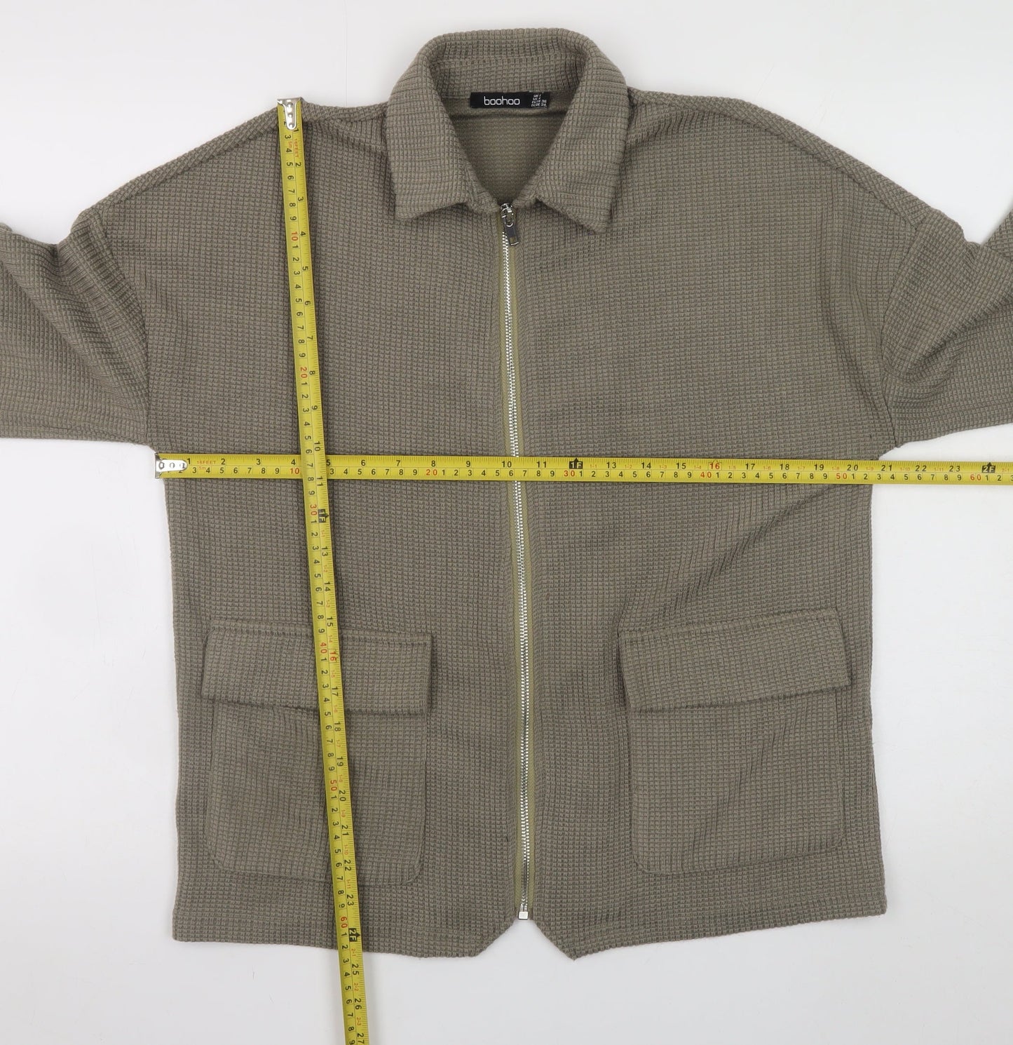 Mens UK Size S Boohoo Beige Basic Jacket