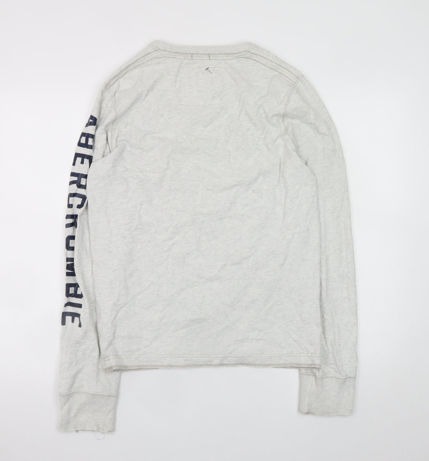 Abercrombie & Fitch Men’s Grey Long Sleeve Crew Neck T-Shirt Size S