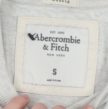Abercrombie & Fitch Men’s Grey Long Sleeve Crew Neck T-Shirt Size S