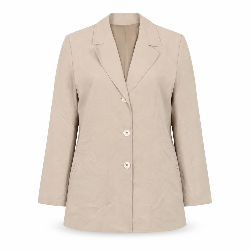 BHS Women Beige Size 10 Classic Linen Blend Blazer Jacket