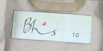BHS Women Beige Size 10 Classic Linen Blend Blazer Jacket