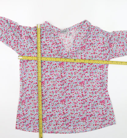 Cerulean by Blue Diamond Womens Floral Cotton Tunic Blouse M Multicoloured