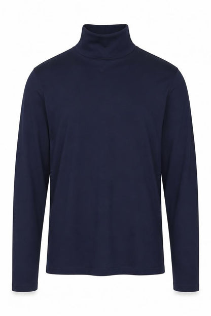 James Pringle Men's Blue Cotton Roll Neck Long Sleeve T-Shirt Size M