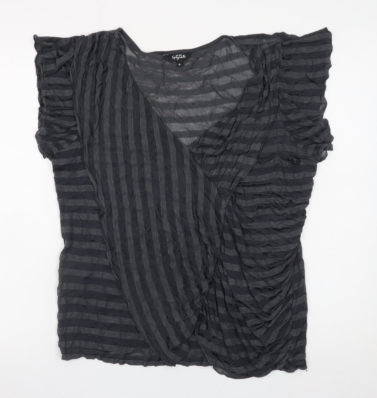 Womens UK Size 18 Marks and Spencer Black Wrap Blouse