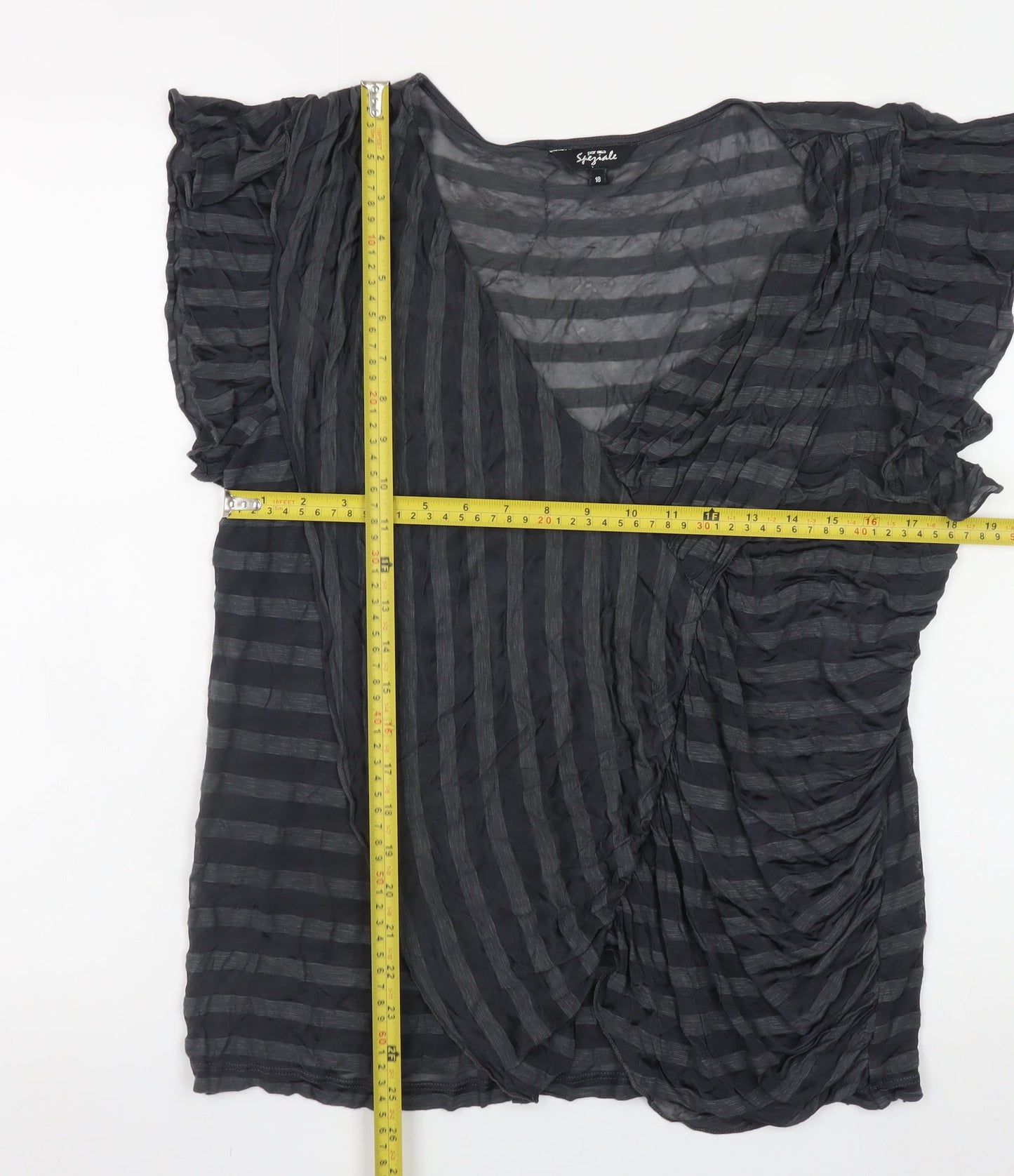 Womens UK Size 18 Marks and Spencer Black Wrap Blouse