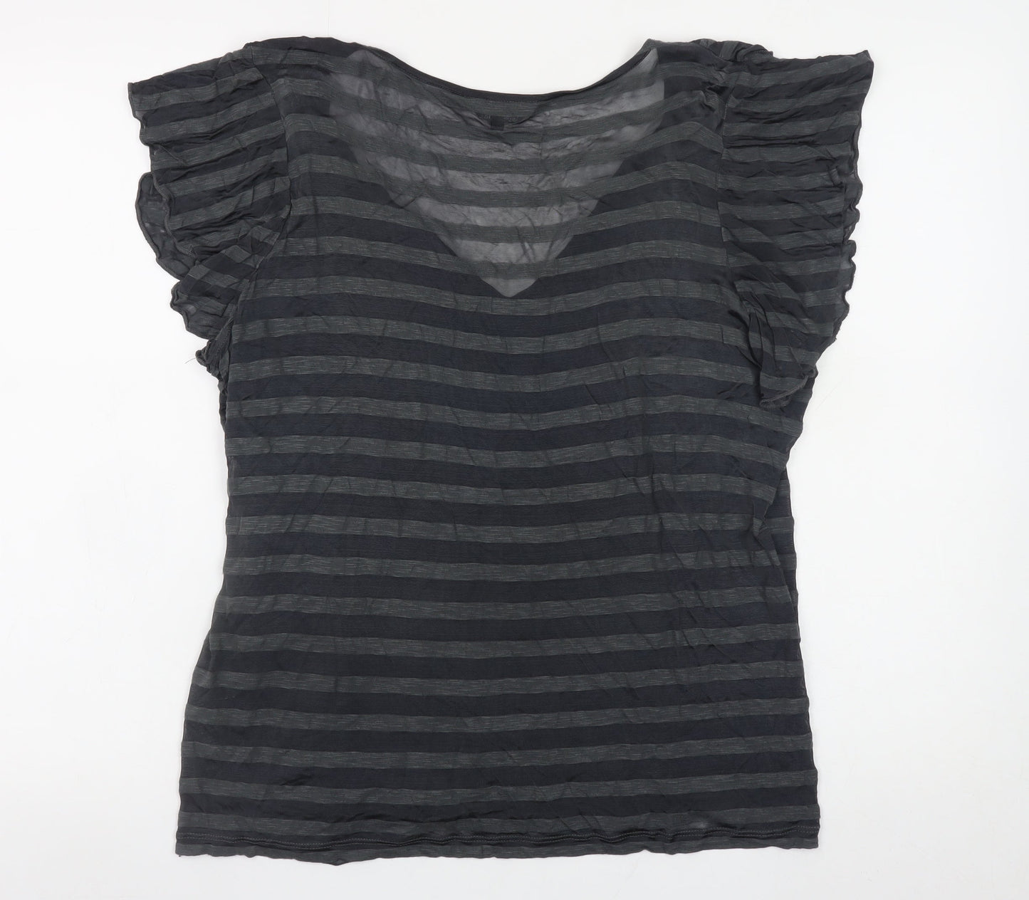 Womens UK Size 18 Marks and Spencer Black Wrap Blouse