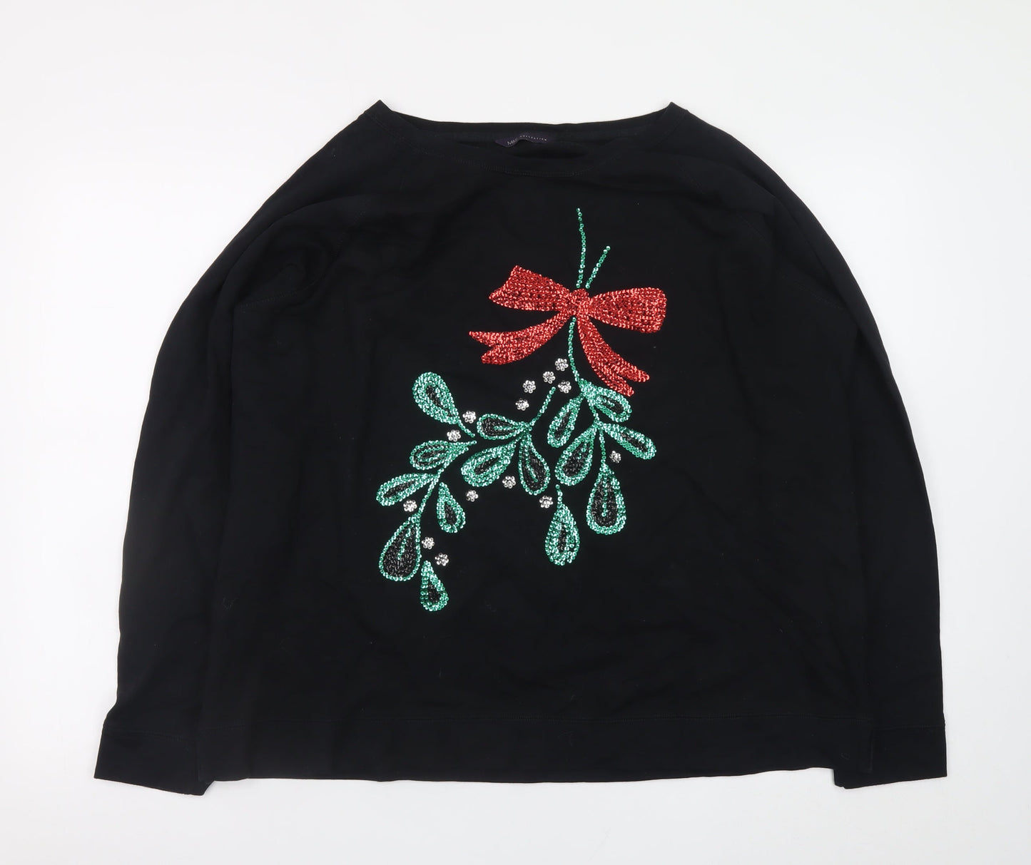 Womens UK Size 22 Marks and Spencer Black Pullover Sweatshirt