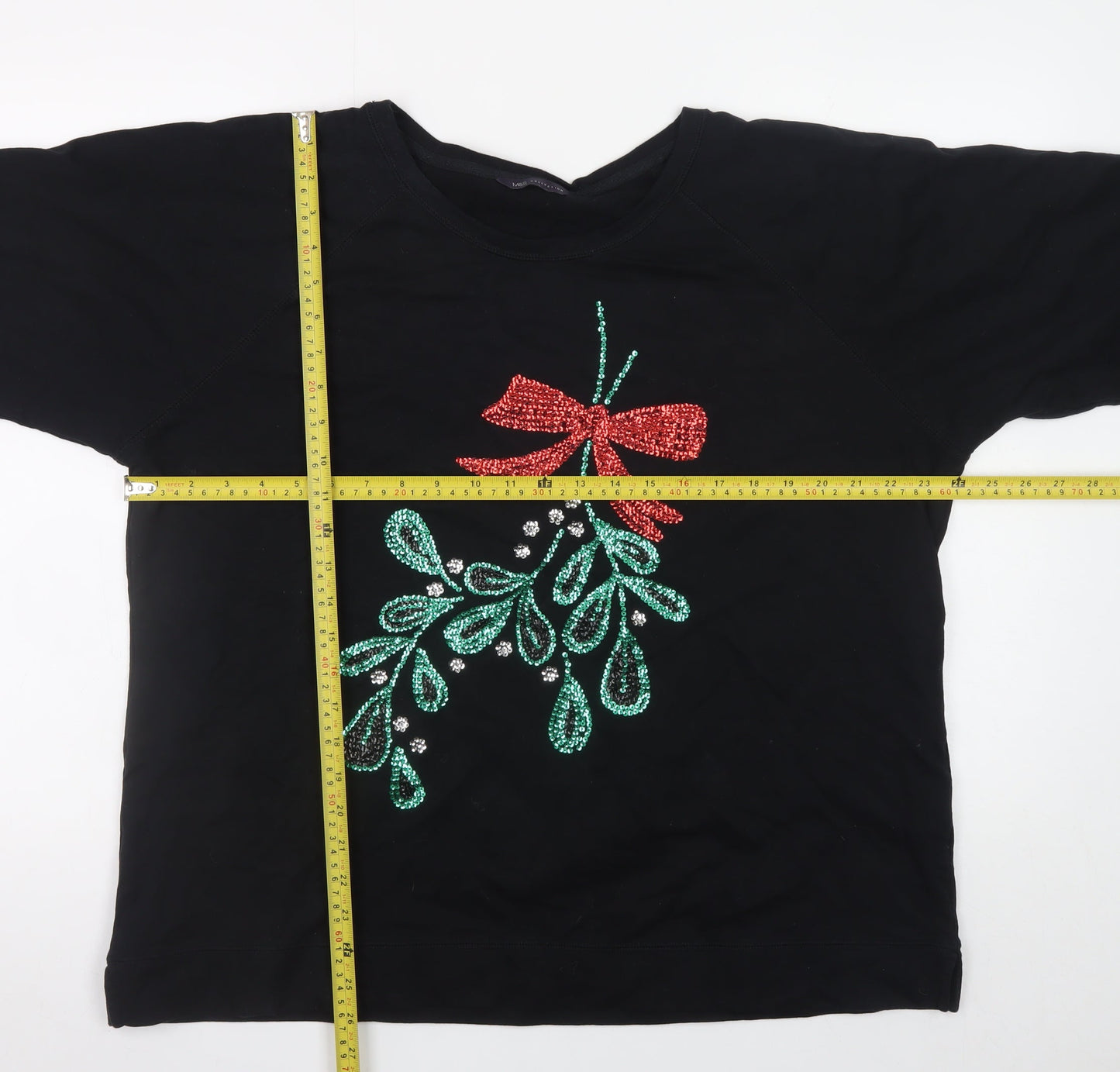 Womens UK Size 22 Marks and Spencer Black Pullover Sweatshirt