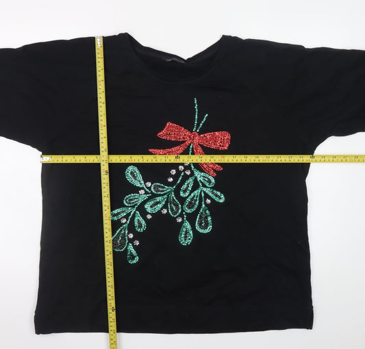 Womens UK Size 22 Marks and Spencer Black Pullover Sweatshirt