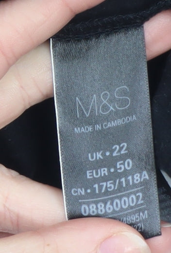 Womens UK Size 22 Marks and Spencer Black Pullover Sweatshirt