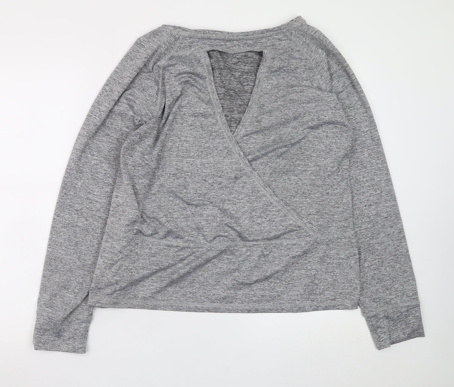 Womens UK Size L George Grey Wrap Sweatshirt