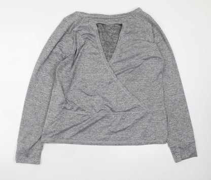 Womens UK Size L George Grey Wrap Sweatshirt