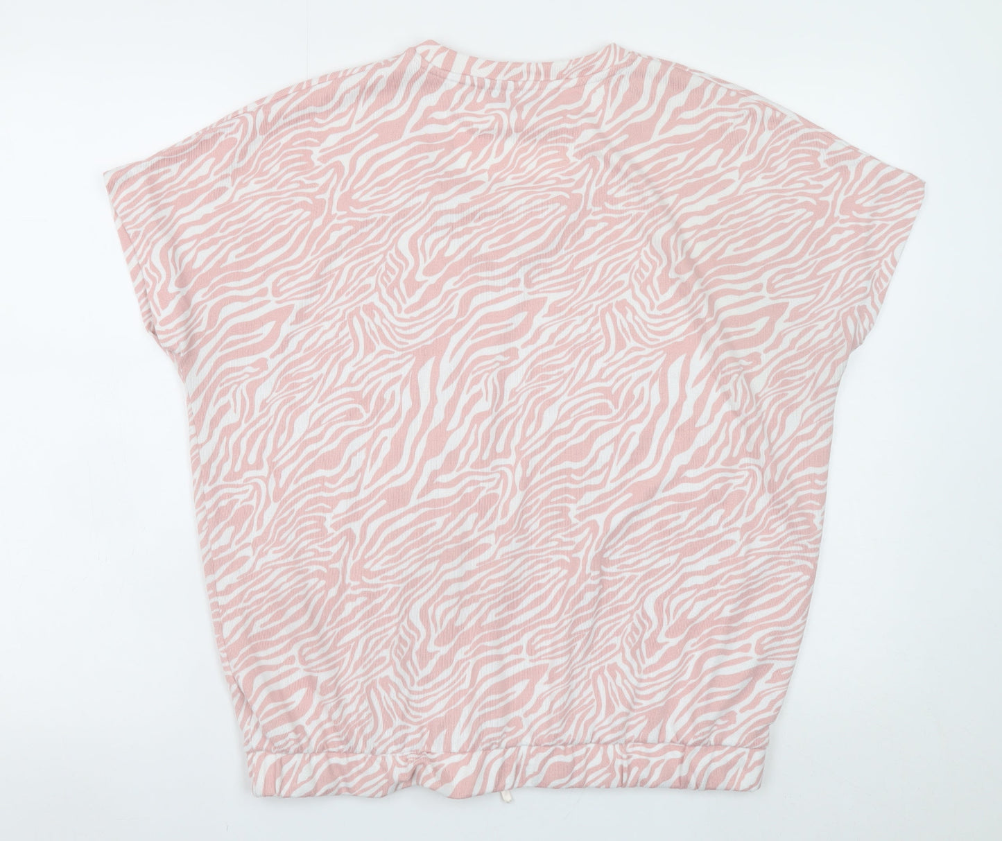 George Women Pink Animal Print V-Neck Pyjama Top Size 12-14