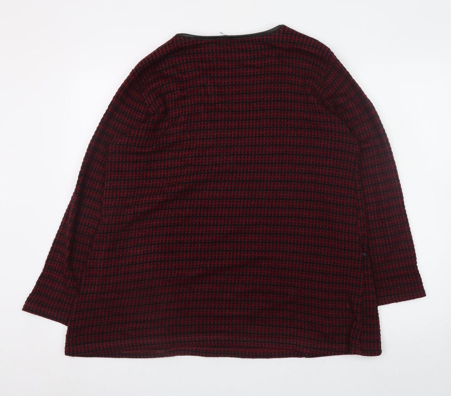 Luca Vanucci Women Red Knit Tunic Blouse Size L Long Sleeve