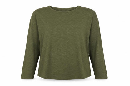 Papaya Women Green Long Sleeve Basic Jersey T-Shirt L