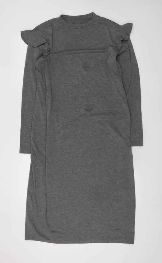 V by Very Women Grey Size 20 Long Sleeve Midi Dress
