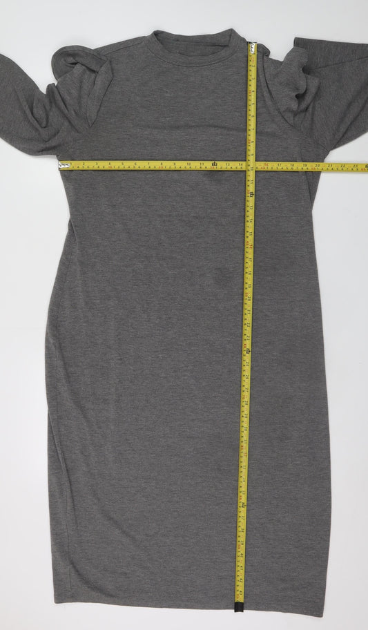 V by Very Women Grey Size 20 Long Sleeve Midi Dress