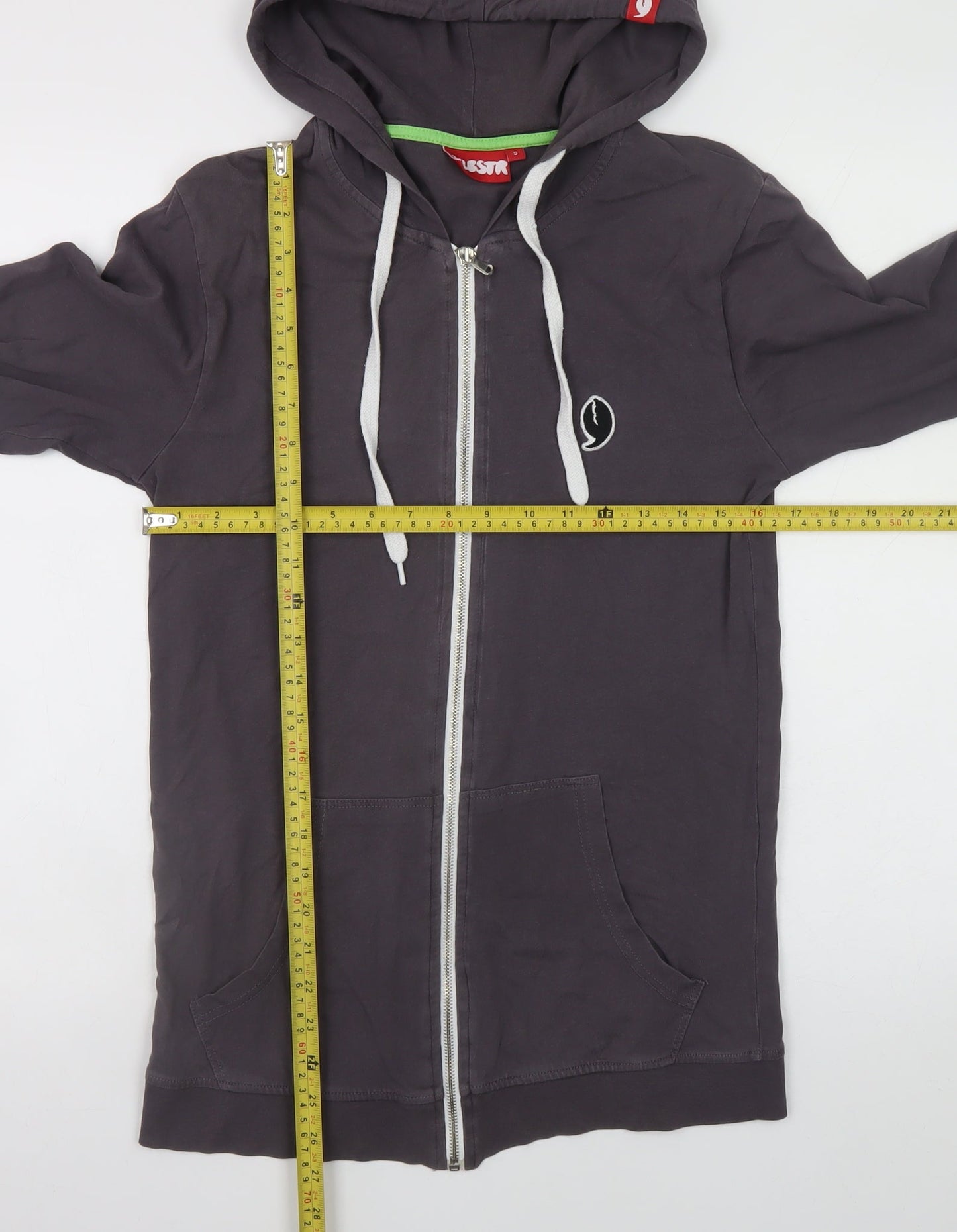 Mens UK Size S 9LESTR Grey Full Zip Hoodie