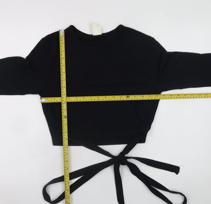 Womens UK Size 12 H&M Black Cropped T-Shirt